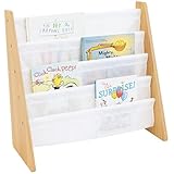 Humble Crew Bücherregal für Kinder mit vier Etagen. Buchregal für Kinder, Bücherregal, Naturfarben/weiß