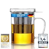 Dimono® Teeglas mit Sieb Teebereiter mit Tee-Filter, Tee-Sieb und Deckel - Tee-Zubereiter Tea-Maker & Tee-Tasse in Einem; ca. 450 ml (Teamaker - Deluxe)
