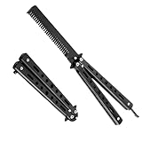 Schmetterlings-Kamm Praxis - Edelstahl faltbarer Taschenkamm für Barber-Haarzubehör in Schwarz