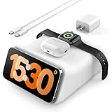 TOPGO 3-in-1 Wireless Charging Station für iPhone 16/15/14/13/12, schnelles 15W magnetisches drahtloses Ladegerät mit 30W Adapter für Apple Watch Ultra, AirPods, kompatibel mit MagSafe.