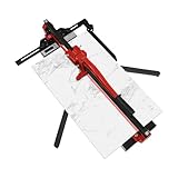 TFIANYNI Fliesenschneider, Schnittdicke 4-15mm, Schnittlänge 60/80/100/120cm, Manuelle Fliesenschneidemaschine Profi, Mit Einer Übersichtlichen Skala Und Lineal (Rot, 80cm)