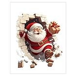 Wandtattoo Weihnachtsmann | Wasserfester Weihnachts-Toilettenaufkleber | Niedliche Dekoration für Feiertage, Thanksgiving, Herbst/Winter, Zuhause, Wohnheim, Wohnung, Innenbereich, Garten, Zimmer, Part