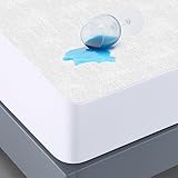Matratzenschoner 90 x 200 cm wasserdichte Matratzenauflage Spannbettlaken Nässeschutz aus Baumwolle und Mikrofaser Matratzenbezüg Inkontinenzunterlage Atmungsaktiv für Bett und Matratze Waschbar