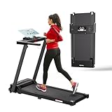 FitinOne Laufband für Zuhause, Laufband klappbar bis 6 km/h, mit LED-Anzeige, max. 136kg, 3HP kompakte Walking Pad für Zuhause und Büro, Keine Installation