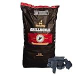 BlackSellig Steakhouse Grillkohle – Premium Quebracho Blanco Holzkohle | Lange Brenndauer | Hohe Hitze | Geringe Rauchentwicklung (10kg)