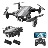 Wipkviey T25 Drohne mit kamera 1080p, Faltbar Mini Drohnen für Anfänger Erwachsene, FPV RC Quadrocopter mit 2 Batterien, WiFi Übertragung, Headless-Modus, Schwerkraft kontrolle