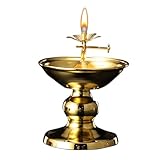 Buddhistischer Kerzengefäß - Heilige Flammschale, spiritueller Glühteller | Golden Oil Illumination Ornament, Zen Desktop -Brennerschale, Vintage - für Tempelzimmer