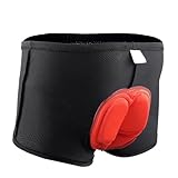Atmungsaktive Radlerhose Radunterwäsche 4D Gel Pad Stoßfeste Fahrradunterhose Rennradunterwäsche Herrenshorts für Straßen-Mountainbike-Fahrten(Orange,S Waist 68-74cm)