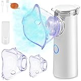 Sentasi Tragbarer Inhalationsgerät,Inhalator vernebler für Erwachsene und Kinder,2 Einstellbare Sprühbilder Automatische Reinigungsfunktion Sehr Leise Inhalator mit 2 Masken und 1 Mundstück (weiß)
