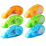 DASHUAIGE 6 Stück Doppelseitiges Klebeband Roller, Kleberoller Permanent Adhesive Tape Pen für Basteln, Kartenherstellung, Bullet Journal und Scrapbooking