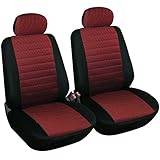 eSituro 2er Einzelsitzbezug universal Sitzbezüge für Auto Schonbezug Schoner aus Polyester rot