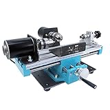 Mini-Metalldrehmaschine mit variabler Geschwindigkeit bis zu 7000 U/min, hochpräzise Fräsmaschine zum Basteln von kleinen Komponenten, Doppellager-Design, 24 V 400 W Leistung