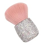 Generisch Pilzpinsel Bling tragbarer Make-up-Pinsel Nagelring-Staubbürste flauschiger Rougepinsel blush pinsel kosmetik pinsel reisepinsel Bürste für Auto Puderpinsel fixieren Plastik Rosa