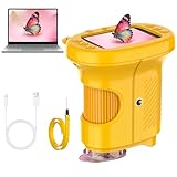 Misilmp Handmikroskop für Kinder, 1000X Zoom Digitales USB-Mikroskope mit 2,4-Zoll-IPS-Bildschirm, Tragbare Mini Digitalmikroskop mit 8 LEDs für Kindergeburtstage, Weihnachten und ab 3 Jahren (Gelb)