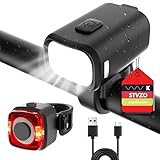FORTRY Fahrradlicht Set 50 LUX,StVZO Zugelassen Fahrradlampe,LED Fahrradbeleuchtung, IPX5 Wasserdicht Frontlichter + Rücklicht, Licht Fahrrad USB Typ C,Fahrradlichter Geeignet für Nachtfahrten