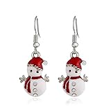 BSLVWG Weihnachtsdekoration, Damen-Weihnachtsohrringe, Weihnachtsbaum/Schneemann/Schneeflocken-Ornamente, Schmuck, Geschenke für Frauen, Feiertagsfeier (04)