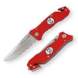 Dönges Rettungsmesser Economy II Wellenschliff Feuerwehrmesser mit Gurtschneider & Glasbrecher | Taschenmesser für Auto, Survival, Jagd | Angelmesser Gurttrenner Scheibenzertrümmerer Rescueknife