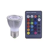 LED RGB Strahler Lampe mit Fernbedienung Stage Nachtlicht 3 W E27