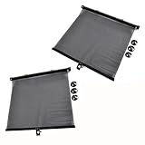 ProPlus 2 x Sonnenrollo Auto Seitenscheibe Kinder Sonnenschutz Sonnenblende 45x54cm Sonnenschutzrollo