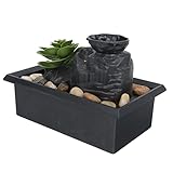Amosfun 1stk Desktop-zirkulationswasserfunktion Anlage Tischbrunnen Im Innenbereich Schreibtischbrunnen Tischplatte Schmuck Zen-wasserfallbrunnen Im Innenbereich Wasserwand Plastik