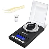 Muaket Feinwaage, 50g 0.001g Feinwaage, Electronische Digitalwaage mit LCD Display, Professionelle Milligramm Waage, Taschenwaage, Laborwaage, Goldwaage, Briefwaage, MG Waage