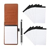QINGYIWL 13 Stück Mini Notizblock, A7 Notizbuch Klein mit 12 Ersatzblöcke und Kugelschreiber, PU Leder Mini Notizbuch für AktivitäTen im Freien