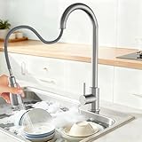 LZQ Wasserhahn Küche und Bad, Hochdruck Armatur Küche aus Edelstahl Küchenarmatur mit 360° Schwenkbar und Zwei Wasserstrahlarten, Hochwertige Waschtischarmatur Waschbecken Armaturen, Silber