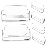 PEPLAYTAL 6 Stück Teiliges Acryl visitenkartenhalter Transparent Stabiler Organizer für Büro Schreibtisch Klare Business Card Display Aufbewahrung für Meetings