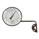 Messing-Thermometer für den Außenbereich, Hygrometer mit stilvollem Zifferblatt-Design – Gartenthermometer geeignet für Außentemperatur und Luftfeuchtigkeitsmesser, Messgerät für Wand, Gewächshaus