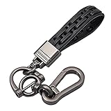 CloverCy Schlüsselanhänger Leder Männer Auto Schlüsselanhänger Leder Schlüsselband Geschenk für Damen Herren (braun)