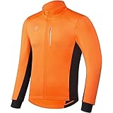 Przewalski Fahrradjacke für Herren, Winter, Thermo-Laufjacke, winddicht, atmungsaktiv, reflektierend, Softshell-Windbreaker