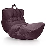 Aiire Sitzsack für Wohnzimmer, modern, mit Füllung, riesiges Design, aus Samt, groß, für Erwachsene oder Jugendzimmer, XXL, Violett