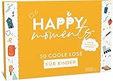 Happy Moments Losbox für Kinder - Mädchen und Jungen von 6-12 Jahren. Spielzeug zum Lachen, Raten, Kreativ sein, Ausprobieren und kleine Gutscheine. Geschenk Geburtstag Tochter Sohn Kindergeburtstag