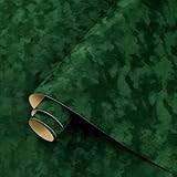 ReWallpaper Selbstklebende Tapete Samtstoff Grün 44.5CMx7M Samtbeflockung Folie für Möbel Kommode Schmuckschatulle Tapete Grün Vintage Samtstoff Selbstklebend Klebetapete Wohnzimmer Flur