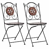 LLEZKBR Furniture Select-Mosaik Bistrostühle 2 Stück braun Keramik