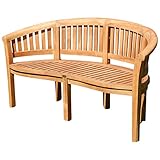 ASS Teak XXXL Bananenbank Gartenbank Parkbank Sitzbank 3-Sitzer Bank Gartenmöbel 150cm Holz sehr robust Model JAV-Coco
