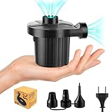 Elektrische Luftpumpe, Luftpumpe für luftmatratze, 2 in 1 Luftmatratze Pumpe mit 3 Luftdüsen für Aufblasbare Matratze, Sofas, Pools, Spielzeug und Schwimmring