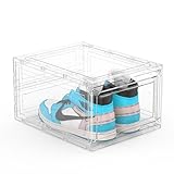 Mitees 020 Schuh-Aufbewahrungsboxen aus Hartplastik, transparent, stapelbar, Größe 40, Sneaker-Schuhregal, Behälter, Behälter, Vitrine, Organizer für Schrank, 1 Packung