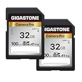 Gigastone Kamera Pro 32GB SDHC Speicherkarte 2-Pack bis zu 100 MB/S. kameras Canon Sony Nikon Olympus, Full HD Videoaufnahmen UHS-I U1 V10 Klasse 10