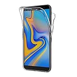 AICEK Samsung Galaxy J6 Plus Hülle, 360°Full Body Transparent Silikon Schutzhülle für Samsung J6 Plus Case Durchsichtige TPU Bumper Galaxy J6 Plus Handyhülle (6,0 Zoll)