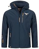 Geographical Norway Herren Herbst Winter Jacke Softshell Jacke Regen Outdoor Übergangs Jacke FVS Production H-H, Farbe:Navy, Größe:XL