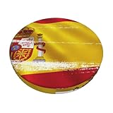 AUGUSTRUSH Rutschfeste, runde Barhocker-Kissenbezüge, Spanien-Flagge, Samt-Sitzkissen, 30,5 cm, 30,5 cm, 33,5 cm, 35,6 cm, maschinenwaschbar, Küchenhocker-Bezüge mit elastischem Rand, abnehmbarer