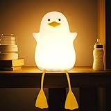 Attivolife Nettes Nachtlicht für Kinder, weiche Ente Silikon LED Lampe mit Timer, USB wiederaufladbares Nachtlicht mit Fütterung, Schlafzimmer Dekor Geburtstagsgeschenke für Jungen Mädchen Frauen