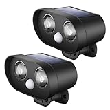 Gobikey Solarlampen für Außen mit Bewegungsmelder Aussen,LED Strahler Außen 2 Modi, IP68 wasserdichte Solarleuchte für Garten, Hof, Stufen, Deck, Haustüren, Garage(2 Stück)