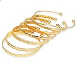 Kotkiddy Gold Armreif Manschettenarmband Set für Damen, Geschichtete Stapelbare Offene Justierbare Armreifen, Modische Schmuckgeschenk für Sie