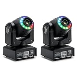 Areyourshop (2Pack)100W Moving Head Led mit 8 Gobos,Party Licht 8 Einfarbige und 6 Zweifarbige Effekte,Bühnenbeleuchtung DJ Light DMX 512 für Feste, Hochzeiten, DJ, Clubs, (2PC 100W)