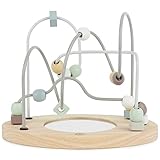 Bieco Holzspielzeug Motorikschleife ab 1 Jahr - Motorikspielzeug Baby Motorikschleife Klein - Motorikspielzeug Holz Motorikbrett Spielzeug Spielbogen Holz Wickeltisch Bio Holzspielzeug Baby Labyrinth