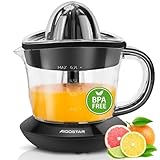 Aigostar Saftpresse Elektrisch 2 Kegel, Orangenpresse 40 Watt, Zitruspresse 0.7 Liter, 2 Drehrichtungen, Hohe Saftausbeute, Tropfsicherer Auslauf, BPA-frei