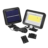 NUOBESTY Solar Split wandlampe mit Wasserschutz Solar LED außenleuchte mit Bewegungsmelder Verlängerungskabel Intelligente Sensorleuchte für Garten Terrasse und Garage