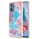 SEAHAI Hülle für Motorola Moto G34 5G / Moto G45 5G, Bunte Muster Ultra Dünn Glänzend Weich Silikon TPU Stoßfest Handyhülle Cover Flexibel Handytasche Schutzhülle - Marmorblau
